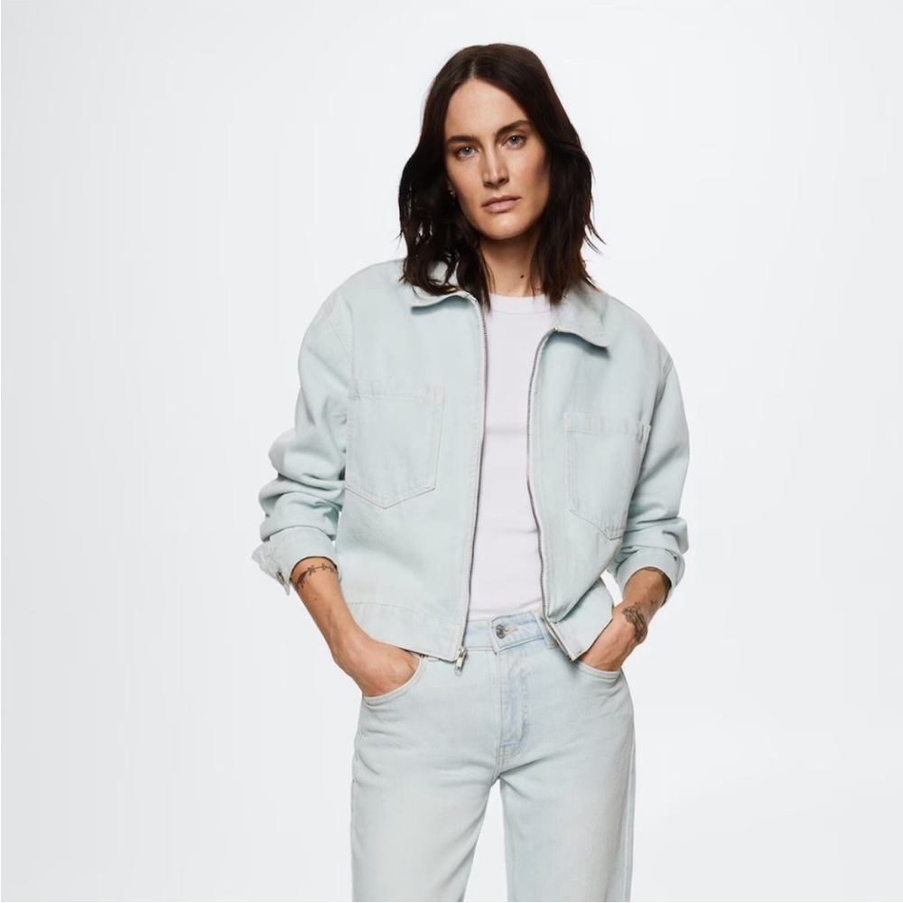 NWT Mango Zip Jean Jacket - Picture 2 of 10